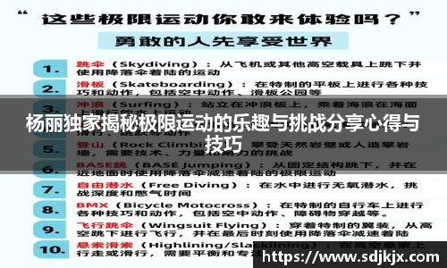 杨丽独家揭秘极限运动的乐趣与挑战分享心得与技巧